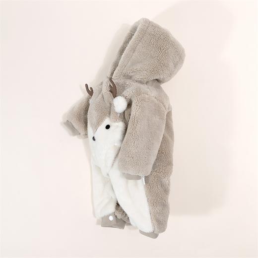 贝贝怡男女童连体衣新款睡衣冬装珊瑚绒宝宝哈衣连帽爬服加厚JB4CL003 商品图2