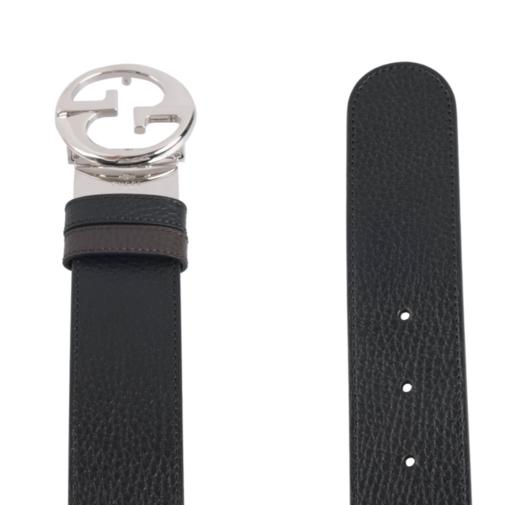 【新品到仓特惠秒】Gucci 古驰 男士经典双G银色可翻转扣头两面真皮腰带 11734 商品图3