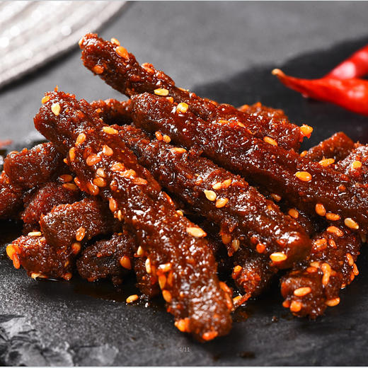 五源食品  麻辣牛肉条60g*5袋 麻香四溢 香辣够味 休闲零食 48小时发货 商品图1