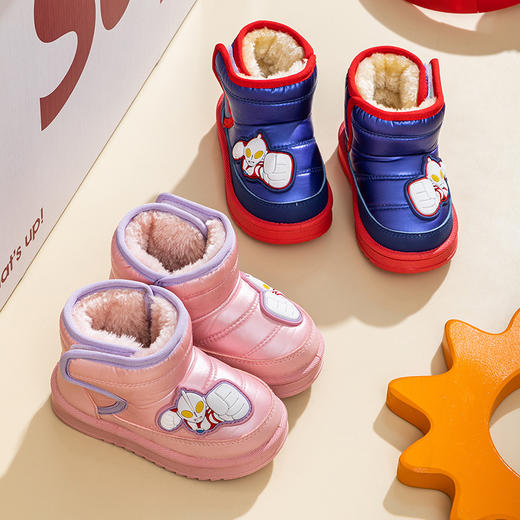 冬季【儿童雪地靴】奥特曼男孩女孩卡通靴子 防水加绒加厚保暖棉鞋 商品图2