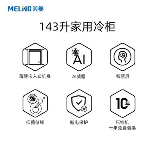 美菱BC/BD-143DTEB冷柜单温顶开玻璃面板 AI减霜 -40°超低温 白色 商品图4
