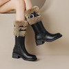加厚保暖款，毛毛中筒女靴时装靴AMN-T10-157 商品缩略图5