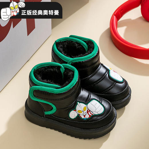 冬季【儿童雪地靴】奥特曼男孩女孩卡通靴子 防水加绒加厚保暖棉鞋 商品图6