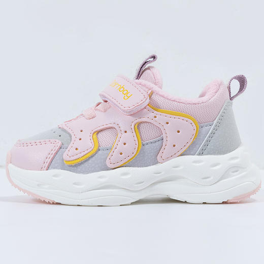 贝贝怡童鞋秋冬加绒男女童运动鞋魔术贴一脚蹬儿童休闲鞋透气跑鞋ZB4CX006 商品图12