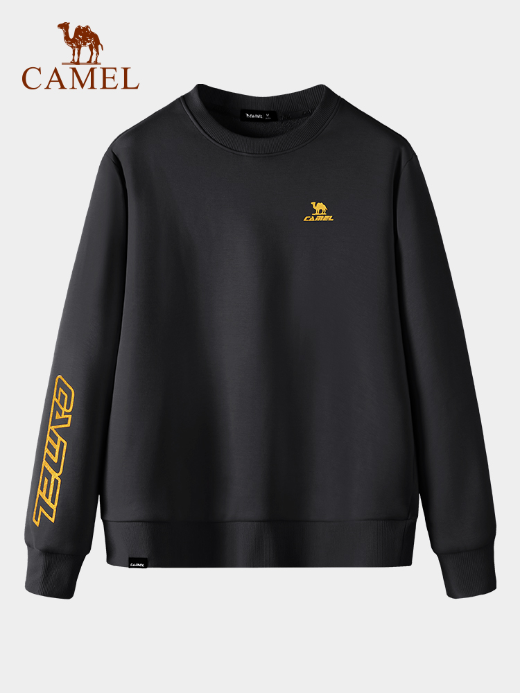 骆驼2024春秋新款男女装卫衣宽松嘻哈潮圆领套头长袖上衣女正品专柜7C22264093_7C12264092_7C22264091