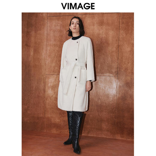 VIMAGE纬漫纪冬季新款毛呢大衣气质保暖羊毛大衣外套V2014618 商品图1