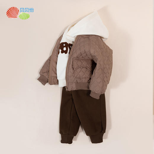 贝贝怡童装男童套装冬季新款时尚百搭三件套休闲卫衣中大童外套男ZB4CT007 商品图3