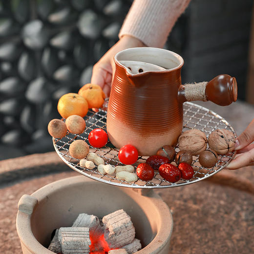 围炉煮茶罐罐茶壶炭炉烧烤炉打边炉陶瓷大火锅炉煮茶炉耐高温侧把 商品图2