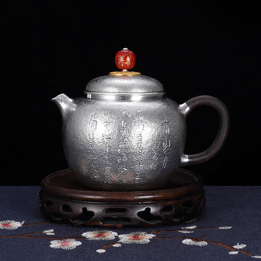 子佩集S990银【国色天香】牡丹提梁壶小茶壶公道杯摆件茶具套装【MH003】【MH005】【MH006】2311 商品图9