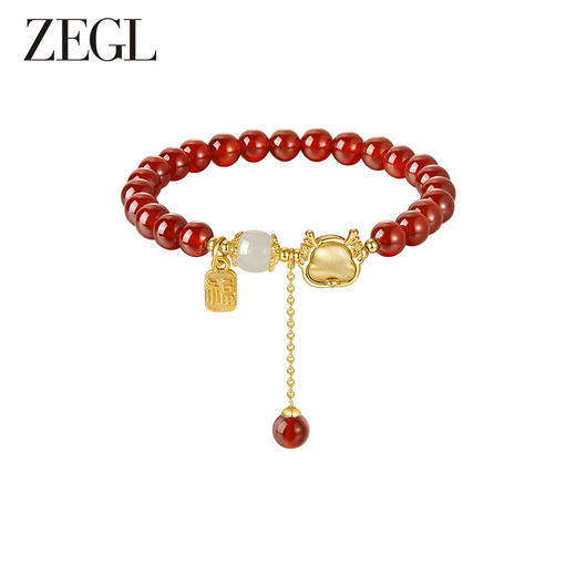 ZEGL设计师本命年红色手链女生红玛瑙手串女款朱砂新年礼物手饰品 商品图1