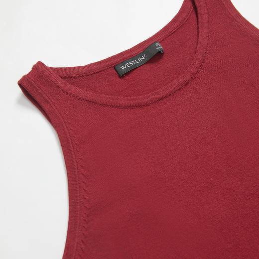 西遇法式无袖针织连衣裙两件套女新款扭结长袖外套修身裙D0140003 商品图5