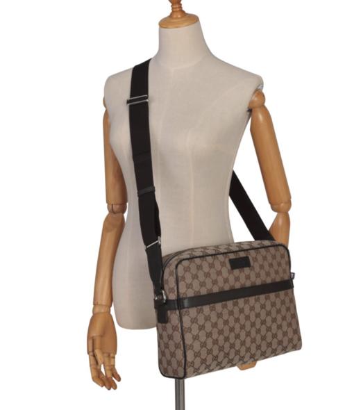 【新品到仓特惠秒】Gucci 古驰 男士经典褐色拉链开合老花相机包/单肩包 11739 商品图9