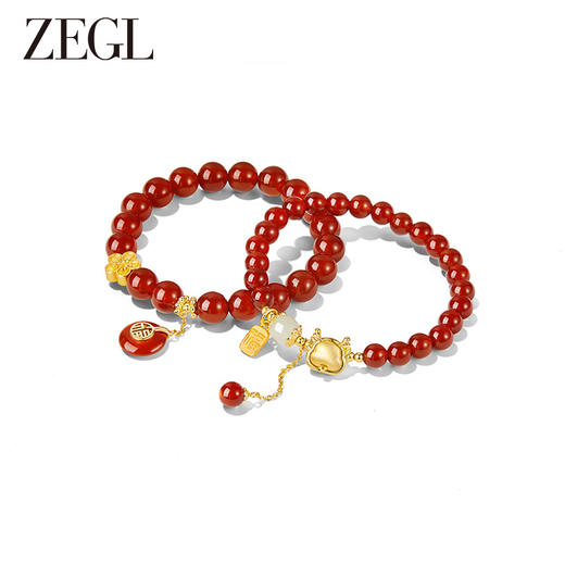 ZEGL设计师本命年红色手链女生红玛瑙手串女款朱砂新年礼物手饰品 商品图0