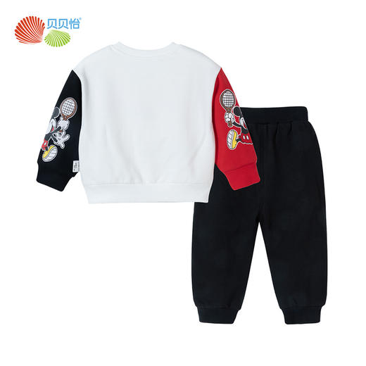 贝贝怡迪士尼联名童装男女童卫衣套装加绒秋冬加厚裤子休闲两件套ZB3CT006 商品图7