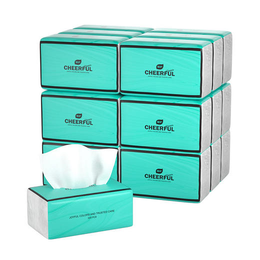 「4层加厚！6包装」植护气垫纸巾悦色蓝四层抽纸6大包居家日用擦手餐巾面巾纸 商品图4