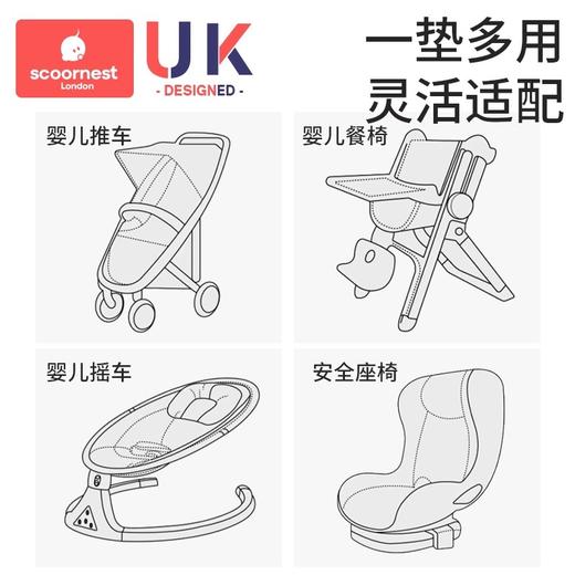 科巢婴儿车垫子推车坐垫棉垫遛娃神器保暖宝宝餐椅靠垫坐垫通用秋冬季 商品图4