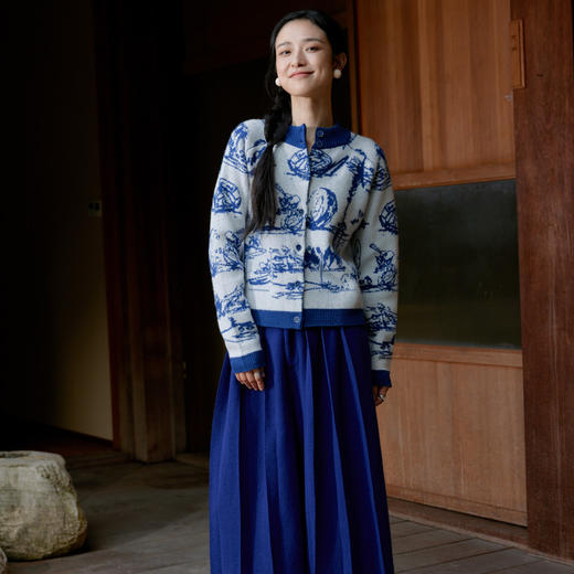 绽放859朵/【IP兰州系列】高端双层绵羊毛棉松紧腰立体压褶阔腿裤 商品图2