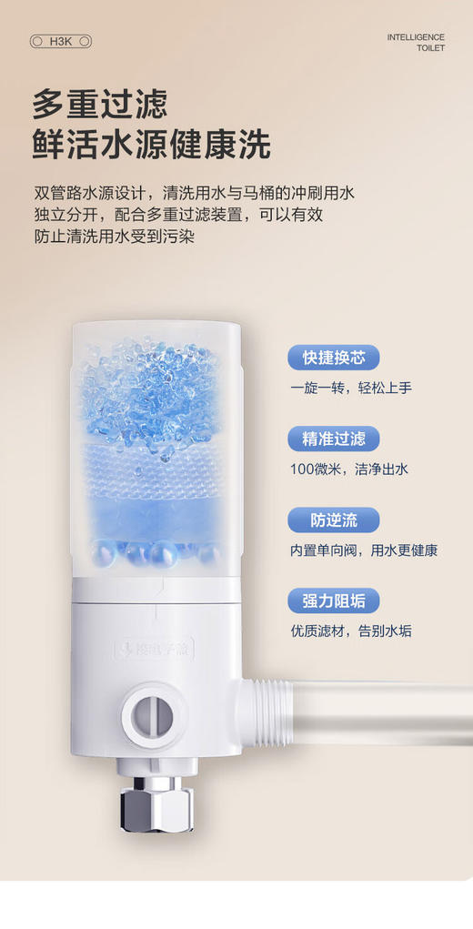 海尔智能马桶一体机 无水压限制智能坐便器自动翻盖杀菌泡沫盾H3K 零水压旗舰新款H3K 商品图3