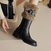 加厚保暖款，毛毛中筒女靴时装靴AMN-T10-157 商品缩略图4