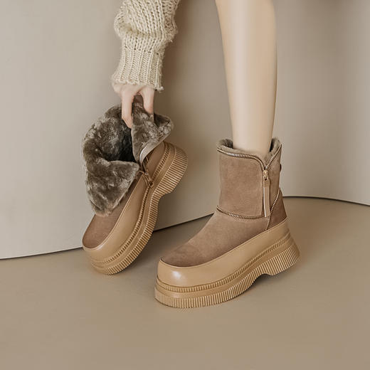 保暖舒适，羊皮毛一体雪地靴MLD-AC660 商品图2