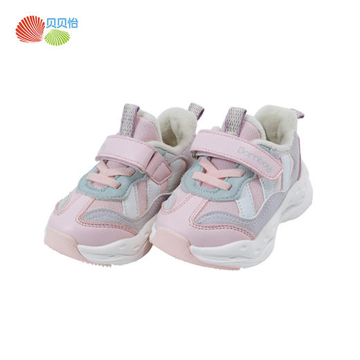 贝贝怡童鞋男女童加绒运动鞋冬季魔术贴小童休闲鞋软底ZB4CX007 商品图8