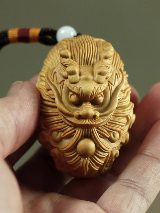 祥龙戏珠(龙珠)°黄杨木小挂件 商品图1