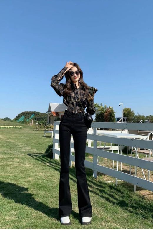 【YW】无忧购冬季上身JU显瘦显腿长时尚穿搭狂热份子加绒加厚爆款喇叭裤D0030（截单后3-5天发货) 商品图8