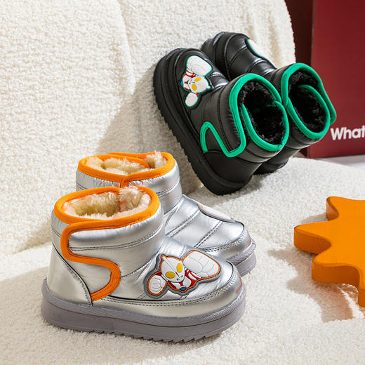 冬季【儿童雪地靴】奥特曼男孩女孩卡通靴子 防水加绒加厚保暖棉鞋 商品图3