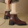 冬季新款，粗跟真毛全羊羔毛短靴LD-6641 商品缩略图2