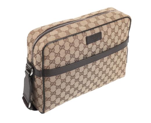 【新品到仓特惠秒】Gucci 古驰 男士经典褐色拉链开合老花相机包/单肩包 11739 商品图3