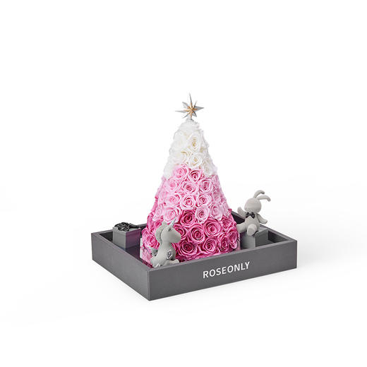 【新年爱礼】高端定制 永生玫瑰 新年特别款  永生玫瑰心愿树 满天星款 渐变粉款 送女友 送家人 商品图5