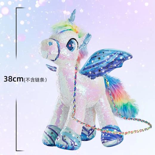亮片独角兽DY019_WHITE白蓝色彩虹亮片独角兽挎包 商品图3