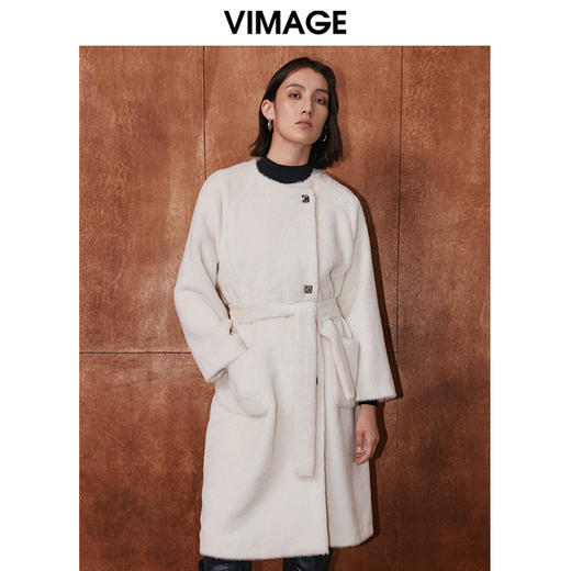 VIMAGE纬漫纪冬季新款毛呢大衣气质保暖羊毛大衣外套V2014618 商品图0