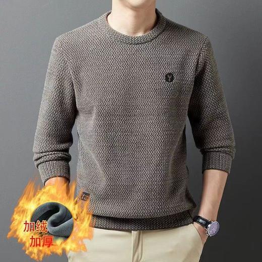 爆款加绒加厚雪貂绒毛衣男士秋冬季新款潮流内搭打底衫针织衫 商品图1