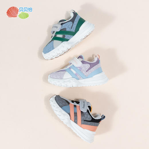 贝贝怡童鞋男童冬季新款运动鞋加绒保暖休闲鞋软底透气时尚跑鞋女ZB4CX012 商品图3
