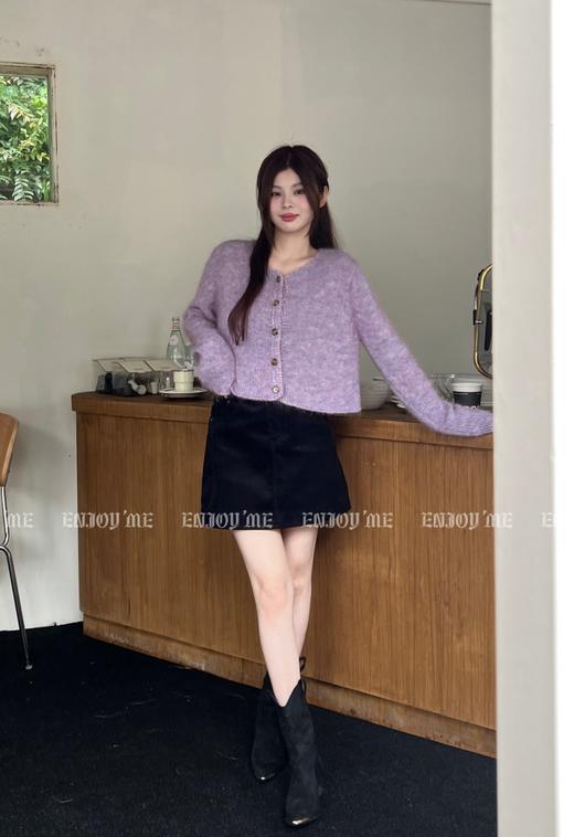 秋季实用主义-复古灯芯绒短半裙 154601360 商品图1