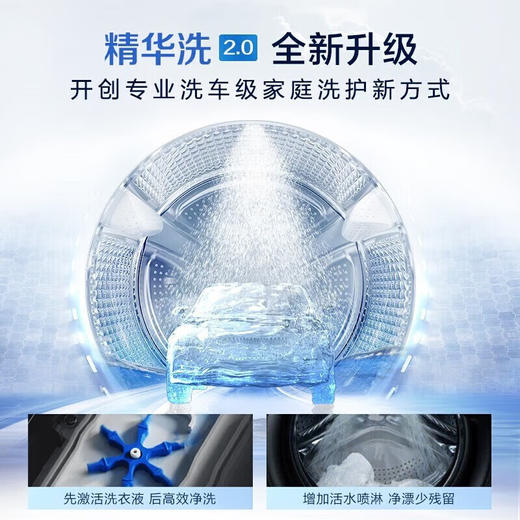 海尔全自动滚筒洗衣机 10公斤大容量家用直驱变频智能投放晶彩大屏巴氏除菌顽渍洗BD1266 商品图2