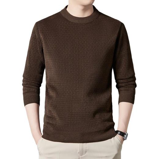 骨头花加绒加厚毛衣男士冬季新款圆领休闲雪尼尔打底毛衣 商品图4