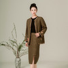 荷言HEYEN 阳关 咖啡色棕色羊毛呢旗袍盘扣开衩半裙老钱风新中式高级定制 商品缩略图2