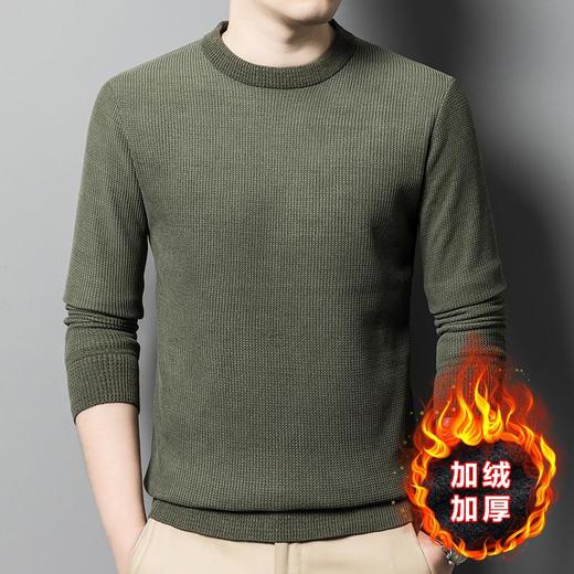 爆款加绒加厚长袖针织衫男士秋冬季新款保暖打底衫毛衣男 商品图1