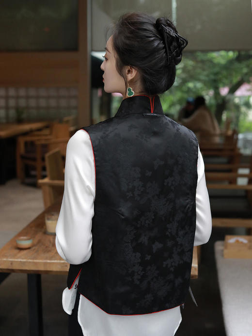 盛唐牡丹|真丝提花立领马甲 (夹棉) 商品图8