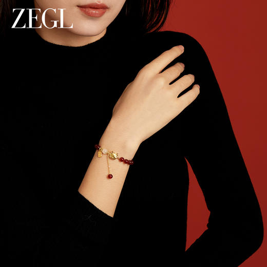 ZEGL设计师本命年红色手链女生红玛瑙手串女款朱砂新年礼物手饰品 商品图5