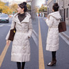 气质爆款，连帽保暖90白鸭绒新款冬装修身系带长款羽绒服（配腰带）HR-YJLY9018 商品缩略图4