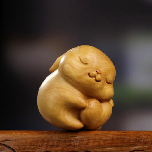 爱心兔°黄杨木小挂件 商品图3