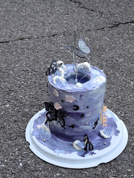治愈系|油画风海浪蝴蝶蛋糕 商品图1