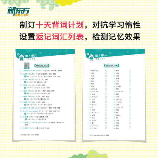 十天搞定N1核心3000词 便携版 精选真题词汇，将记忆遗忘曲线规律应用于单词记忆，科学规划学习时间。轻松便携，背单词应用辅助学习。 商品图4