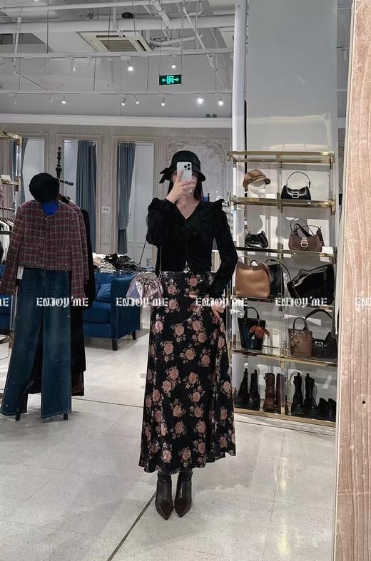 秋季浪漫主义-印花丝绒半裙 154655798 商品图0