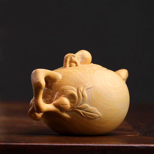 寿桃把把壶°黄杨木吉祥手把件 商品图4