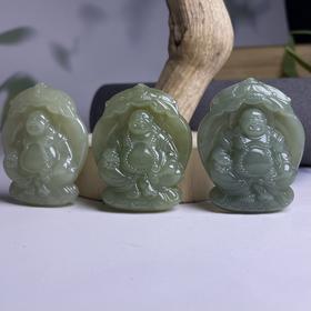 和田玉吊坠 -青黄口莲花座佛公