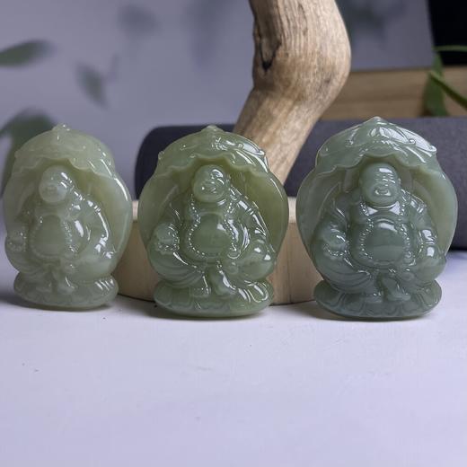 和田玉吊坠 -青黄口莲花座佛公 商品图0